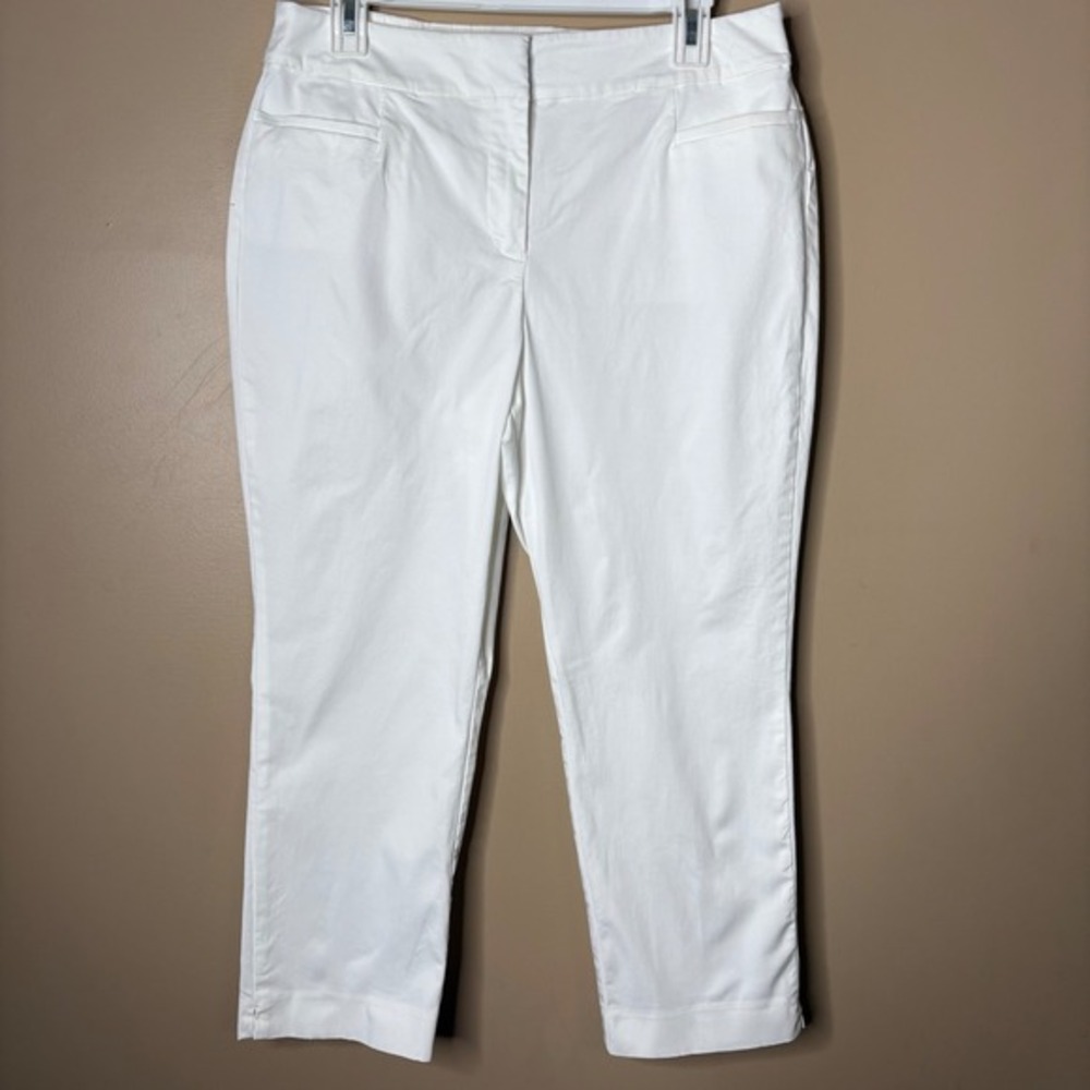 Ann Taylor Factory Women's Sz 10 White Cropped Pants Trousers Career